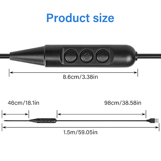 SinLoon USB Male with On/Off Switch to Stripped Ends USB 2.0 6-Speed Dimming Switch Power Cable for LED Strips Little Table Lamp and Other 5V Devices 5Pcs 1.5M/4.9FT (Black)