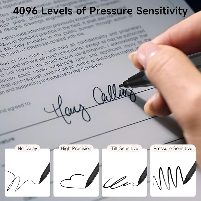Magnetic Stylus Compatible with Remarkable 2 Pen with Eraser | 4096 Pressure Levels Palm Rejection Tilt Support ＆ 5 Tips Scribe Pen Compatible with Remarkable 2/1/ Kindle Scribe/Black