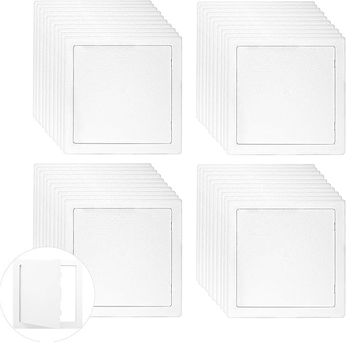 Morvat Access Panel 8x8 Inch for Drywall & Ceiling with Door, Heavy-Duty Durable ABS Plastic & Easy Install Access Box, Wall Hole Cover Plate for Plumbing & Electrical Cables & Wiring, White, 40-Pack