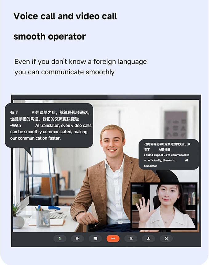 Wisoqu AI Language Translator Device, Real Time 140+ Languages Text Voice Photo Translation with Video Call Support, for Travel Business Communication