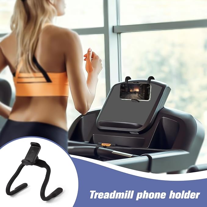 Flexible Phone Holder for TreadmillSilicone Treadmill Phone Holder for Peloton Bike Deformable Treadmill Phone Mount Compatible with Most Exercise Bicycle &amp Treadmill with Screen