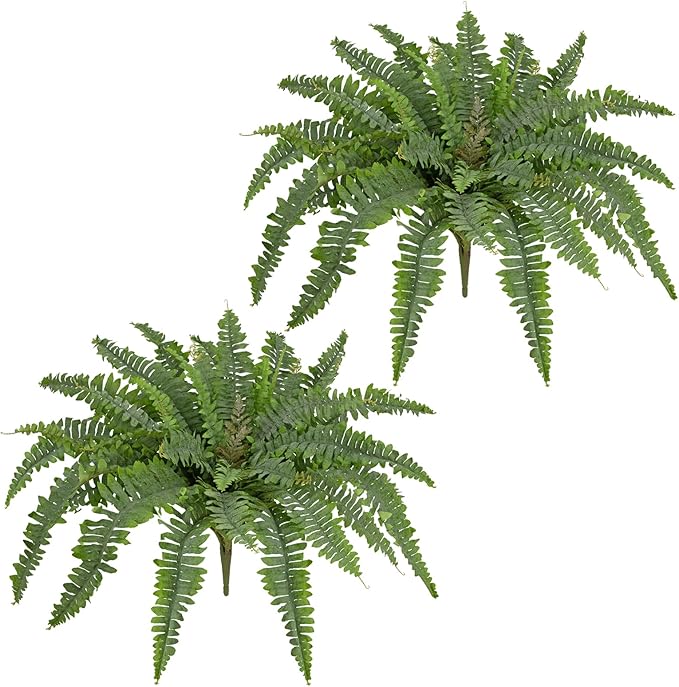 Ferns Artificial Plants 2 Pack Faux Ferns for Outdoor Planter Large Fake Ferns Look Real Artificial Ferns with 86 Fronds Hanging Boston Fern Fake Plant Shrubs for Home Farmhouse Garden Porch Decor