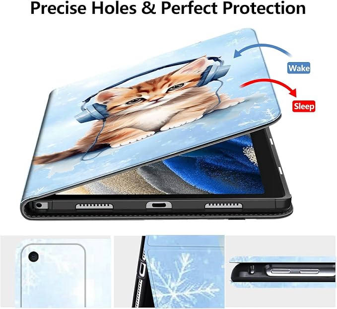 Case for Fire 7 2019/2017/2015Black Cat Purple Roses | DIGTIALL Slim Cover for Fire 7 Tablet 9th/7th/5th Gen 7.0 Folding Stand Protective Case Auto Sleep/Wake Smart Shell