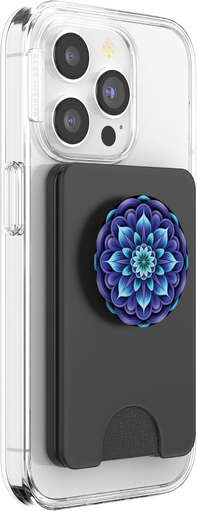 Blue Mandala Sacred Geometry Trippy Optical Flower Illusion PopSockets Adhesive PopGrip