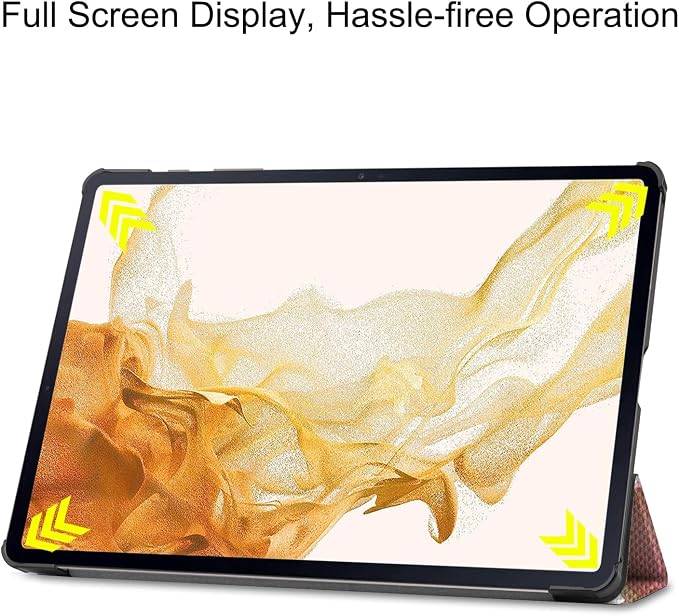 Gylint Folding Folio Stand Case for Samsung Galaxy Tab S9+ 2023 (Models: SM-X810/X816/X818) Ultra-Thin PU Leather Smart Cover Pattern: Flower