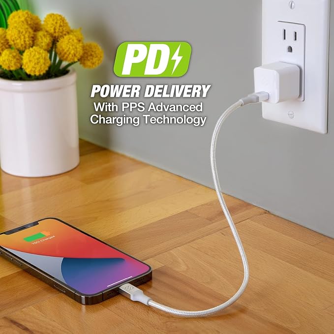 Scosche HPDCA32 PowerVolt 32W Certified Type-C + Type-A Fast Wall Charger Power Delivery 3.0 for ALL USB-C and USB-A Devices in Black