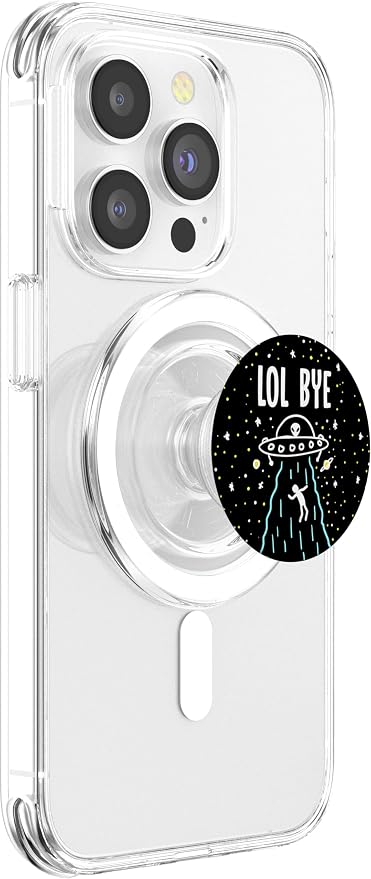 LOL Bye Alien Abduction Funny Minimal ET UFO Space Lover PopSockets Adhesive PopGrip