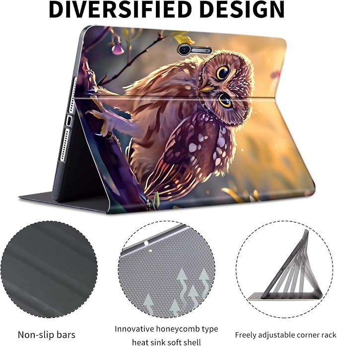 Case for Microsoft Surface Pro 11/10 / 9 13 InchPU Leather Cute Slim Folio Adjustable Stand Cover Case for Surface Pro 11th Edition AIAutumn Red Forest