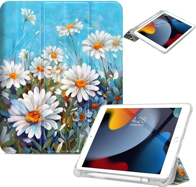 Vimorco for iPad 10.2 Case 9th Generation Cover Flower Cats for iPad 9th/8th/7th Generation Case Slim Soft Rubber Back Adjustable Stand Auto Wake/Sleep Smart Black Cat