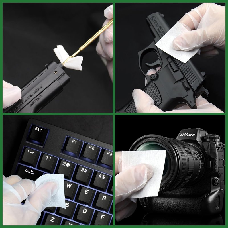 ILANSIN 1300PCS Gun Cleaning Kit - 1000PCS Patches + 300PCS Swabs, 2"x2" Rags, 6" Long Cotton Swabs for 9mm & All Calibers