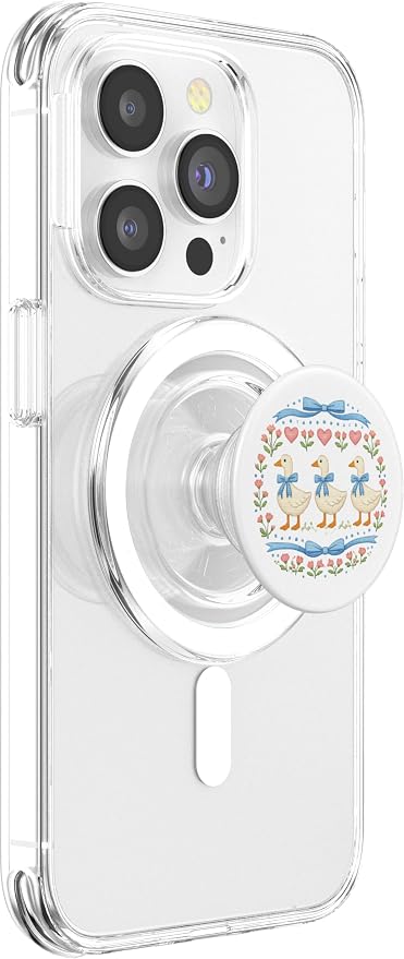 Vintage Geese with Bows Flowers and Hearts 80's Style Goose PopSockets PopGrip for MagSafe