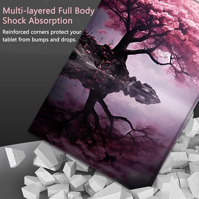 Case for iPad Pro 13 Inch M4 (2024) Slim Multi-Angle Smart Stand Cover with Automatic Sleep/Wake Function for iPad Pro 13 Inch Art Dragonfly
