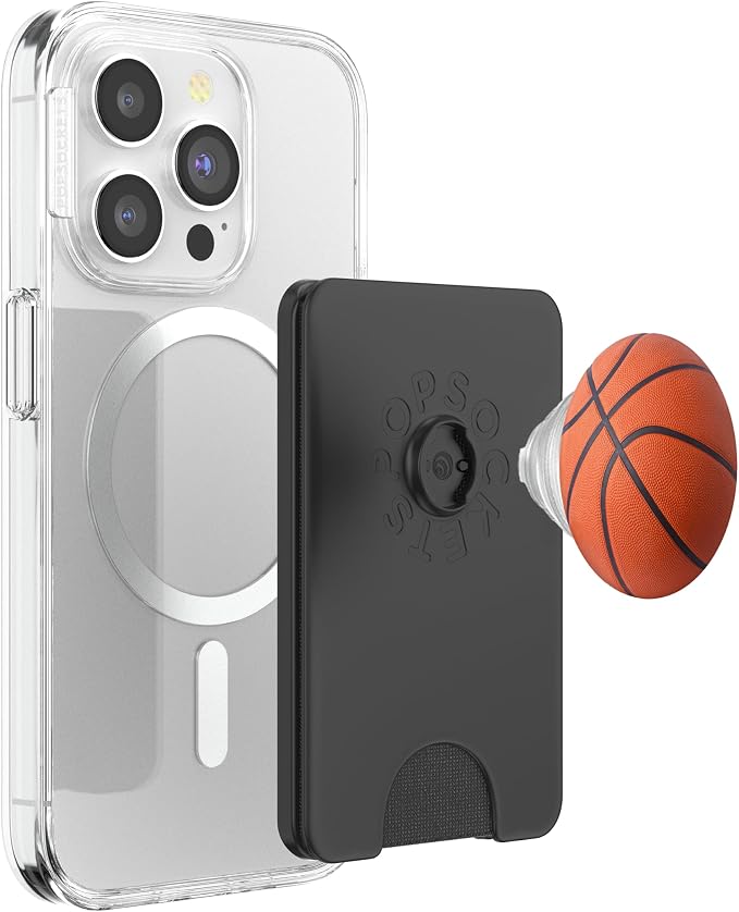 Round Basketball Ball for Sports Lovers for Back to School PopSockets Adhesive PopGrip