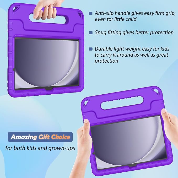 LTROP Shockproof Lightweight Convertible Handle Stand Case for Samsung Galaxy Tab A11 Plus 2025 / A9 Plus 11 Inch 2023 with Built-in Screen Protector Galaxy Tab A11+ / A9+ Case for Kids Black
