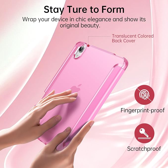 MoKo for iPad mini A17 Pro Case 8.3 Inch 2024 iPad mini 7th/6th Case 2021 | For iPad Mini Case with Pencil Holder Light Trifold Smart Protective Cover with Hard PC Translucent Back Shell Agave Gree