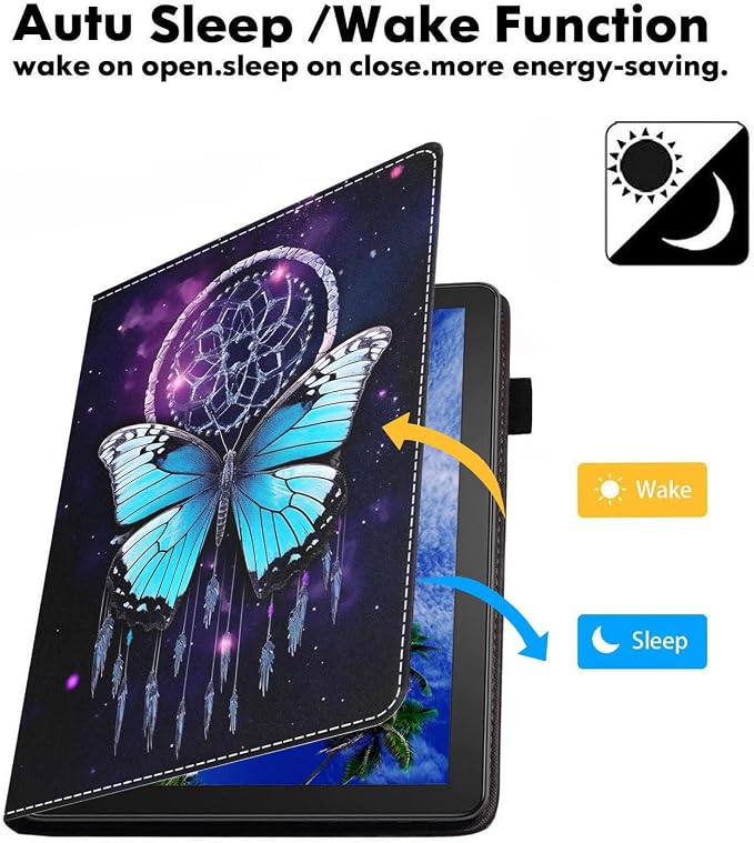 Case for Amazon Kindle Fire HD 8/Fire HD 8 Plus Tablet (12th/10th Generation 2024/2022/2020 Release) Slim PU Leather Cover with Card Slot &amp Auto Wake/Sleep African American Women