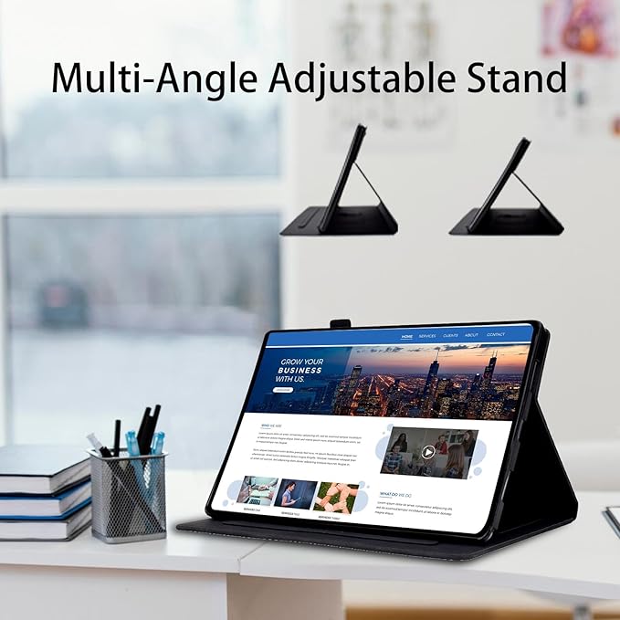 Case for Lenovo Tab M11/Tab K11 LTE 11 2024 Cover (Model:TB330FU) Magnetic PU Leather Folio Adjustable Stand Case Foldable Card Holder Multi-Angle Lenovo Tab M11Black
