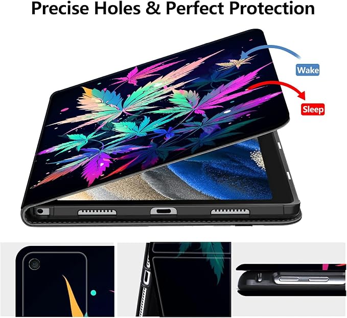 Case for Fire 7 2019/2017/2015Black Cat Purple Roses | DIGTIALL Slim Cover for Fire 7 Tablet 9th/7th/5th Gen 7.0 Folding Stand Protective Case Auto Sleep/Wake Smart Shell