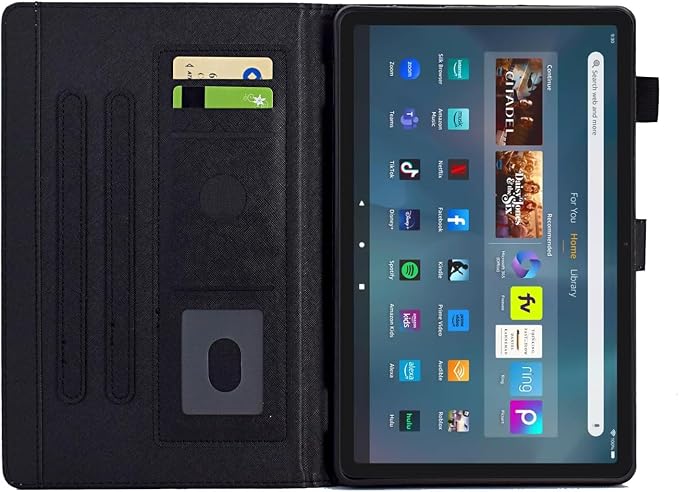 Kindle Fire Max 11 Case 13th Generation 2023 Release Fire Max 11 Tablet Case Embossed Suede Leather Folio Stand Cover with Auto Wake/Sleep &amp Card Slot &amp Pen Holder Brown Bird Flower Embossi