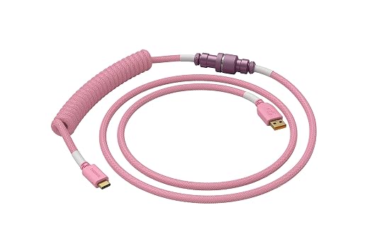 GLORIOUS Coiled Keyboard Cable – Coiled USB C Cable Artisan Braided Cables for Mechanical Gaming Keyboard Coiled Cable - Custom Keyboard Cable (Cobalt Blue)