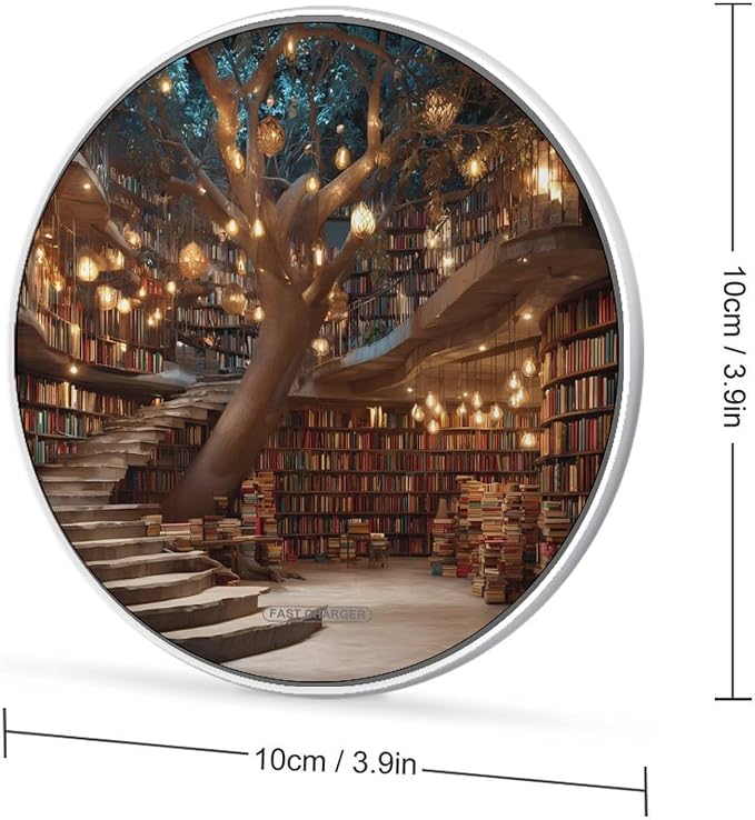 Vintage Printed Tree Magic Wireless Charger SlimWireless Charging Pad Anti-Slip Charger Mat for Men Women