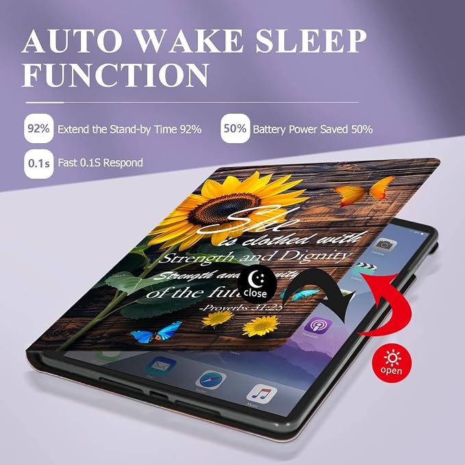 Case for Samsung Galaxy Tab A11 + Plus/A9 + Plus 11 Inch 2025/2023 Ultra-Thin Multi-Angle Protective Cover with Auto Sleep/Wake Black Cat and the Blue Flower