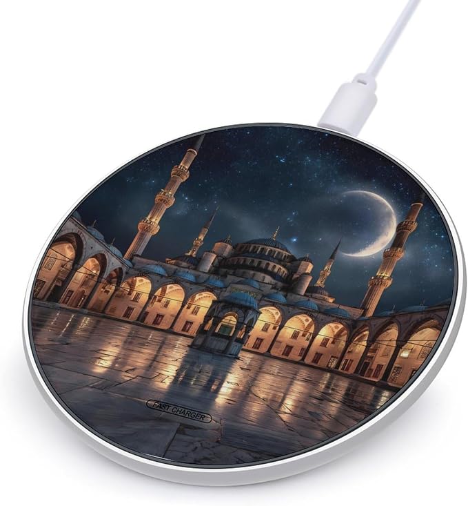 Blue Mosque Islamic Muslim Wireless Charger Portable Charging Pad | LightweightAll Smartphone