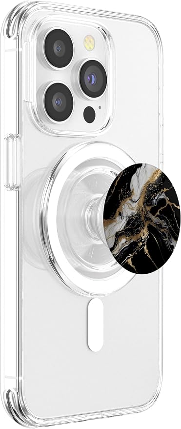 Marble-like Black and White and Gold Colors Pattern PopSockets Adhesive PopGrip