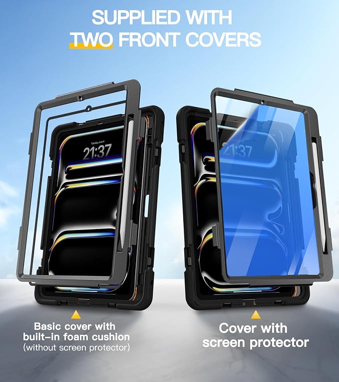 BRAECN Case for iPad Air 11 inch 2026(M4) 2025(M3) 2024(M2)iPad Pro 11 inch(4th/3rd/2nd/1st)&amp Air 10.9(5th/4th) Protective with Pencil Holder Screen Protector 360°Rotating Stand Handle Full Body