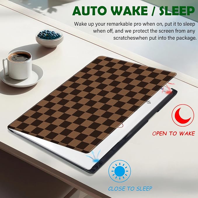 Case for Remarkable Paper Pro Tablet 11.8 (Released in 2024) Hard Back Shell Protective Book Folio Cover with Built-in Pen Holder with Auto Sleep/Wake Function.