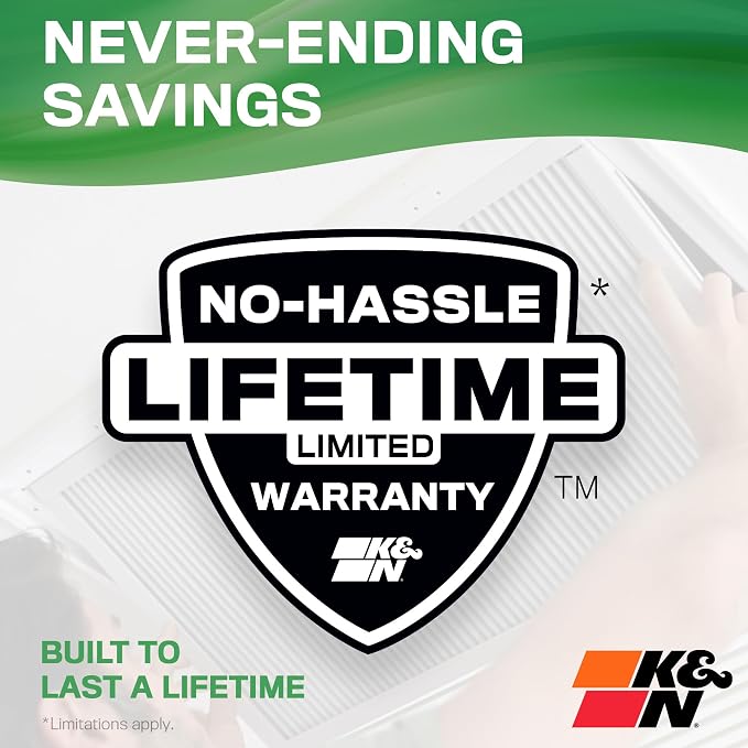K&N 24X24X1 HVAC Furnace Air Filter, Lasts a Lifetime, Merv 13, the Last HVAC