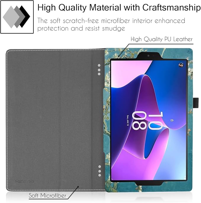 Folio Case for 10.1 Inch Previous Fire HD 10 Tablet | Famavala Stand Cover for [7th/9th Generation 2017/2019 Released] (BlueSky)