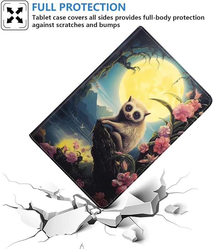 Case for iPad 6th/5th Generation (2018 2017 Model 9.7 Inch) iPad Air 2/Air 1 (9.7 Inch) Slim PU Leather Stand Folio Cover with Auto Wake Sleep African Woman Wolf