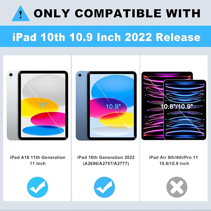 Case for iPad 11 11th Gen (A16) 2025 &amp 10th Gen 2022 10.9 Purple+Green | Kickstand | With Pencil Holder | Drop-Proof Silicone+Hard Shell | Raised Edge Protects Screen&ampCamera | Heavy Duty Pr