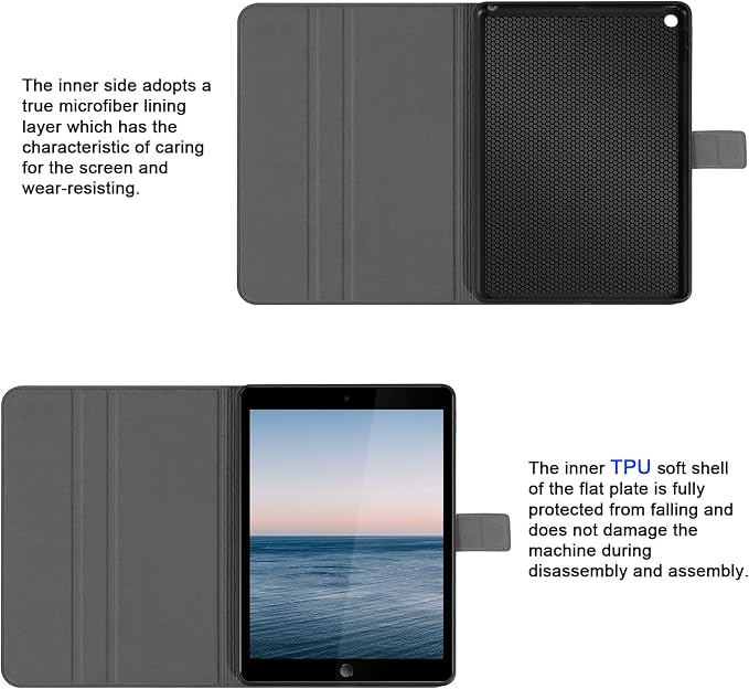 Leather Case for iPad 9th/8th/7th Gen 10.2 Inch (2021/2020/2019) | Premium Leather Folio Cover with Magnetic Closure Adjustable Stand Auto Sleep/Wake shockproof Protective CaseBlack