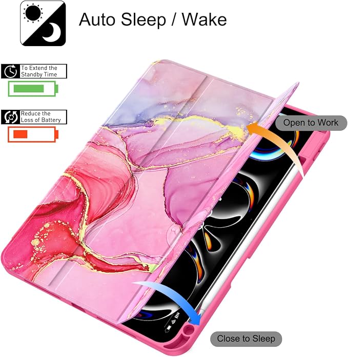 Soke Case for iPad Pro 11 Inch (M5 2025/M4 2024) - Book Black | Built-in Apple Pencil Slot Auto Sleep/Wake Lightweight Protective Cover