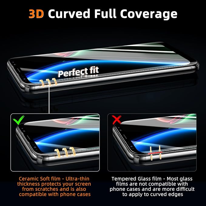 MAYtobe [2-Pack Screen Protector for Samsung Galaxy Note 9 Ceramic film with Installation Tray Easy Installation 3D Curved Bubble Free Anti-Scratch