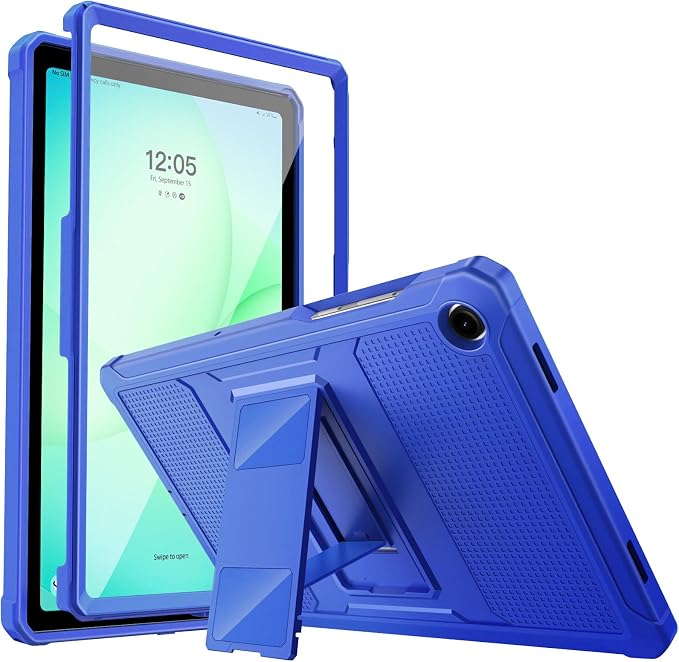 MoKo Shockproof Case Fit Samsung Galaxy Tab A11+ Plus/ A9+ 11 Inch | Full Body Rugged Stand Back Cover with Built-in Screen Protector for Galaxy Tab A11+/ A9+ Tablet Light Gray