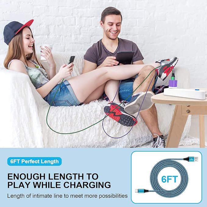USB Type C Charger Plug Dual Port Fast Wall Charger Phone Charging Block with 2Pack 6Ft C Cable for Samsung Galaxy S26 S25 S24 S23 S22 S21 S20 A16 A54 A53 A23iPhone 17 16 15Google Pixel 10 9 8 7 Pro