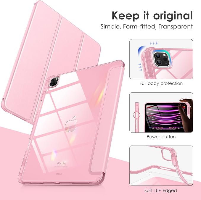 VIKESI Case for iPad Pro 12.9 6th/5th/4th/3rd Generation 2022/2021/2020/2018TPU Shockproof FrameBuilt-in Pencil HolderAuto Sleep/Wake - Black