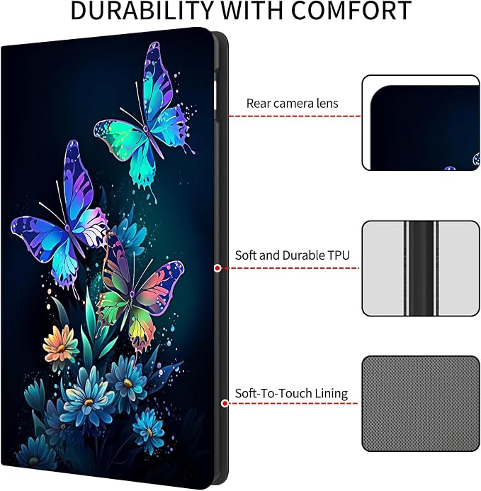 Case for 7 All-New Kindle Paperwhite (12th Generation 2024) and Kindle Colorsoft Signature Edition CoverSlim PU Leather Smart Cases with Auto Wake/Sleep-Black Cat Night Sky
