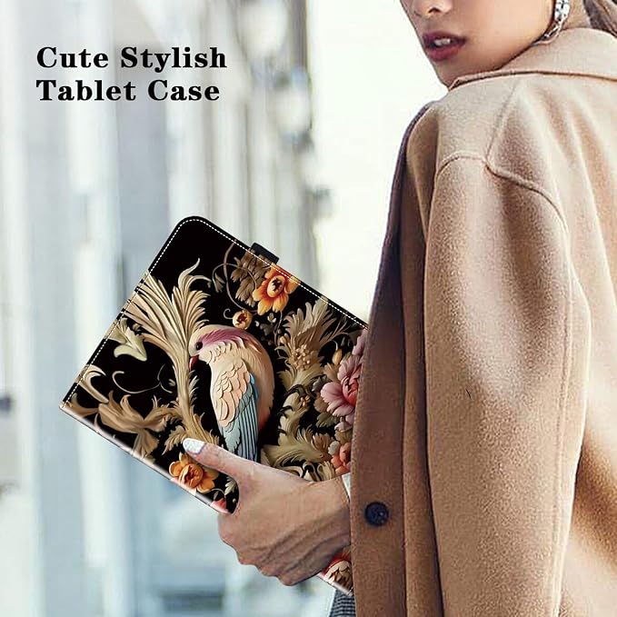 Case for Amazon Fire HD 10 and 10 Plus Tablet (13th/11th Generation 2023/2021 Release)PU Leather Slim Fit Folding Stand Cover - Brown Owl