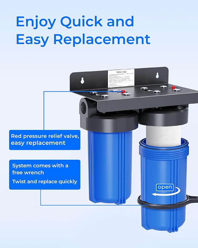 Waterdrop Whole House Water Filter, Anti-Scale Sediment Filter Cartridge