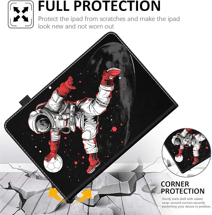 Case for All-New Amazon Fire HD 10 and 10 Plus Tablet (13th/11th Generation 2023/2021 Release) 10.1 Multi-Angle Smart Stand Cover Auto Sleep/Wake Skull and Fire