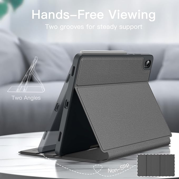 JETech Folio Case for Samsung Galaxy Tab S11 Black | Multi-Angle Stand Cover S Pen Holder Slim Protective Cover Auto Wake/Sleep