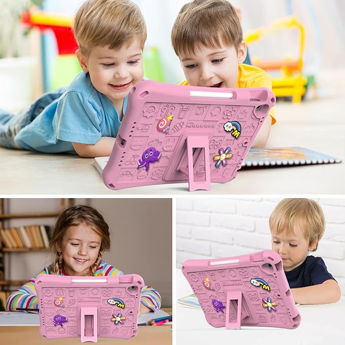 Case for iPad 10.2 Inch 2021/2020/2019/ iPad Pro 10.5 Inch/Air 3rd Gen (2019) Shoulder Strap Kickstand Children Friendly Anti-Scratch Shockproof Case Lightpurple