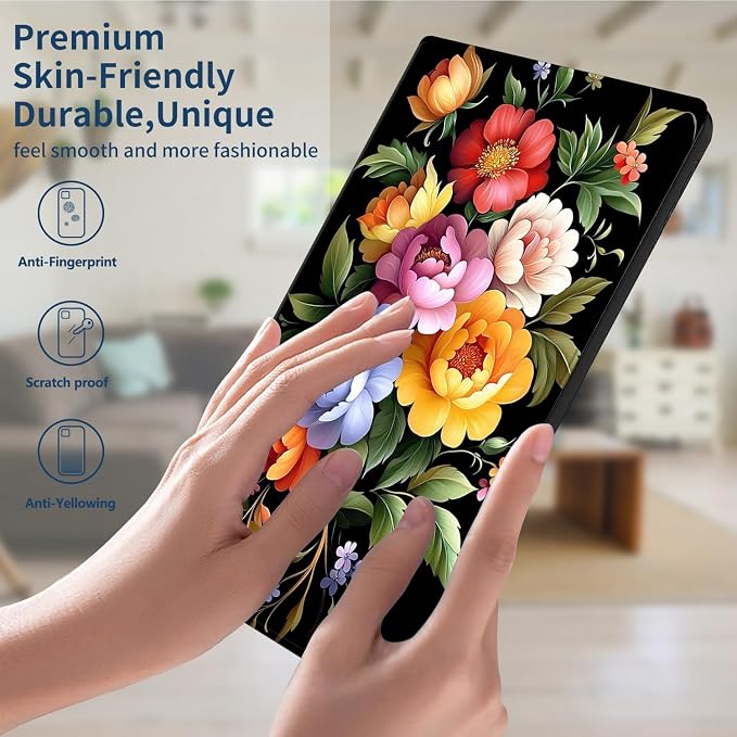 Slim Case for Amazon Kindle Fire Max 11 Case (13th Generation 2023 Release) 11 PU Leather Folio Stand Adjustable Smart Cover with Auto Wake/Sleep for Kindle Fire 11 TabletArt Black Cat Tree