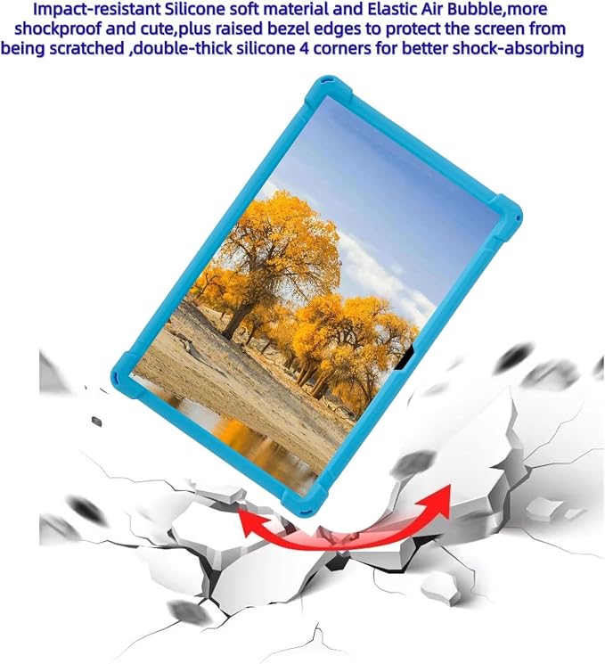 Silicone Tablet Case 360 Rotating Stand/Handle and Shoulder Strap Stylus Pen Soft Cover Compatible with Frameflow P10_ASHARECLOUD P10_T/P10C 10.1 inch Black
