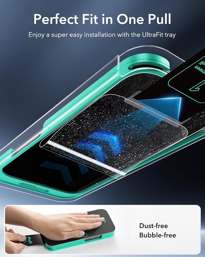 ESR 3 Pack for iPhone 14 Plus/13 Pro Max Screen Protector Armorite | 7X Impact Absorption 9H+ Tempered Glass Easy One-Pull Installation Full-Coverage Protection UltraFit Tray Bubble-Free