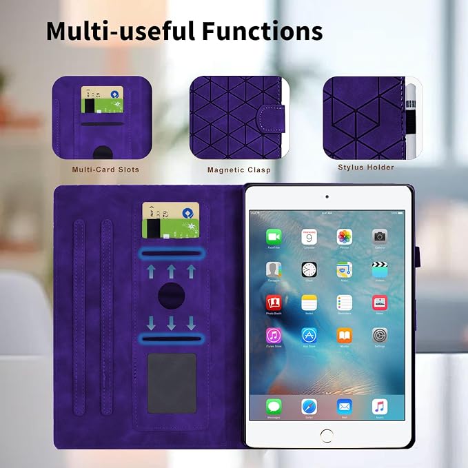 Case for iPad mini 5 2019/Mini 4 2015 (5th/4th Generation 7.9 inch) Multi-Angle Viewing PU Leather Folio Case with Magnetic Clasp for iPad mini 3/2/1 Auto Wake/Sleep Smart Tablet Cover Black